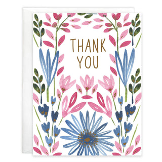 With Scripture Thank You Greeting Card - Blue Daisy