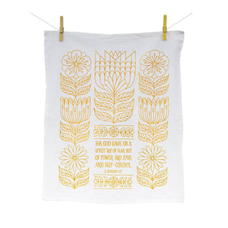 Power, Love & Self-Control Scripture Tea Towel — 24"x20"