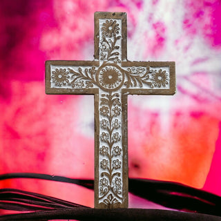 Primavera Hand Carved Wood Wall Cross