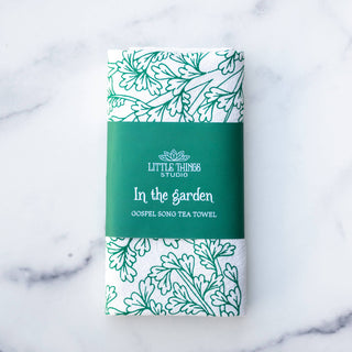 In The Garden Gospel Song Hymn Tea Towel