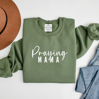 Praying Mama Christian Mothers Day Crewneck Sweatshirt