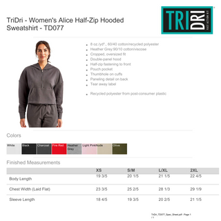 Custom Branded Logo Half Zip Cropped Hoodie With Thumbhole (MIN. 3)