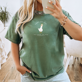 Sorry I'm Late, His Timing Not Mine Cute Graphic T-Shirt