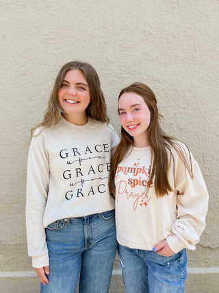 Pumpkin Spice and Prayer Fall Crewneck Sweatshirt