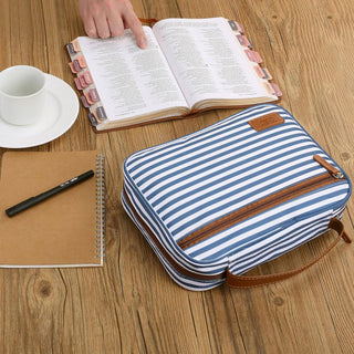 Navy Stripe Bible Case
