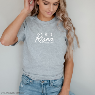 He Is Risen Matthew 28:6 Soft Christian Easter T-Shirt