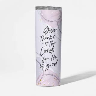 Give Thanks Purple Insulated 20oz. Travel Tumbler With Straw