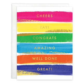 Congratulations Greeting Card - Color Brush Strokes