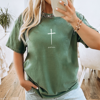 Good News Cross Comfort Colors Christian Crewneck T-Shirt Apparel