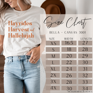 Hayrides, Harvest and Hallelujah Fall Short Sleeve Graphic T-Shirt