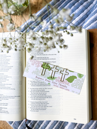 Cross Paper-Clip Set Rejoice, Pray, Give Thanks
