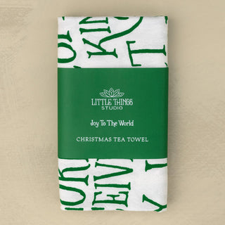 Joy to the World Hymn Tea Towel - Ivy