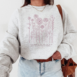 November Sweatshirt of the Month: Give Thanks to the Lord for He is Good