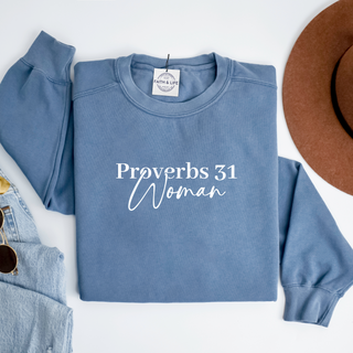 Proverbs 31 Woman Christian Mothers Day Lightweight Crewneck