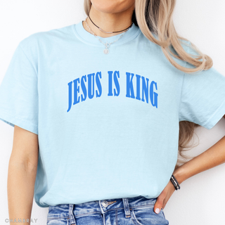 Jesus is King Bright Colors Christian Crewneck T-Shirt Apparel