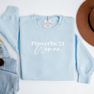 Proverbs 31 Woman Heavyweight Christian Mothers Day Crewneck Sweatshirt