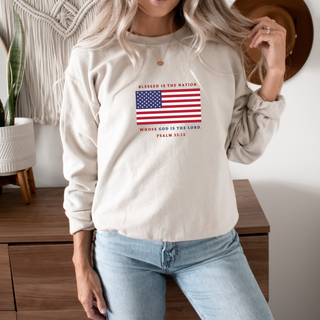 Blessed Is The Nation Whose God is the Lord Unisex Crewneck Sweatshirt