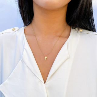 Dainty Floating Cross Necklace