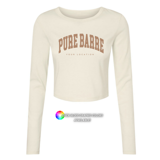 Custom Branded Logo Women's Micro Rib Long Sleeve Baby Tee (MIN. 3)