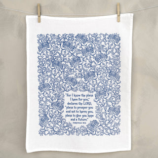 For I Know the Plans Scripture Tea Towel
