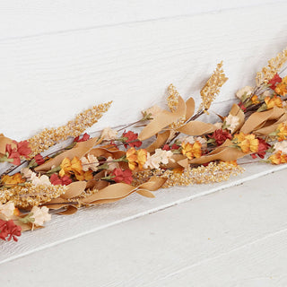 31617-5ft Garland-Cluster wildflowers with leaves
