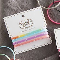 Silicone Bracelet Rainbow 4pk