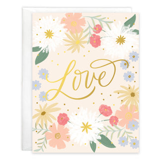 With Scripture Love Greeting Card - Soft Love Flowers