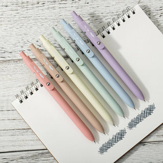 Retractable Gel Pens 6 Pack 0.5mm Black Ink