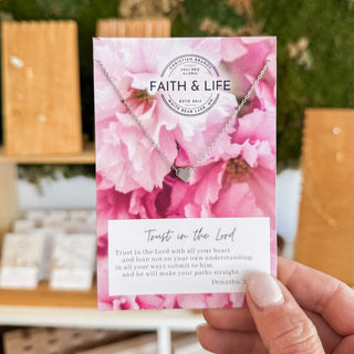 "Trust In The Lord With All Your Heart" Dainty Inspirational Bible Verse Necklace