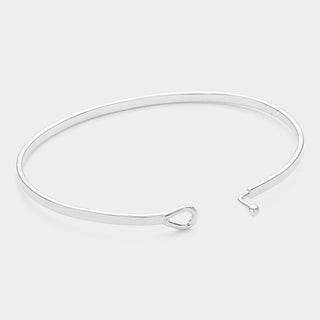 FAITH HOPE LOVE Message Thin Brass Metal Hook Bracelet