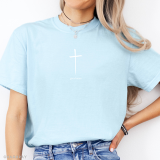 Good News Cross Comfort Colors Christian Crewneck T-Shirt Apparel