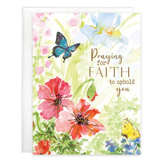With Scripture Sympathy Card - Poppies & Butterflies