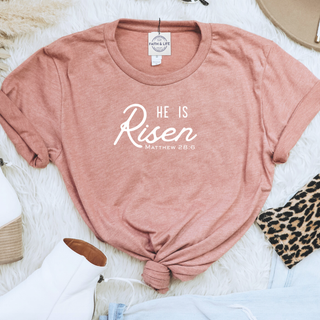 He Is Risen Matthew 28:6 Soft Christian Easter T-Shirt