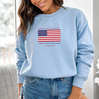 Blessed Is The Nation Whose God is the Lord Unisex Crewneck Sweatshirt