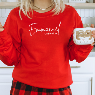 Emmanuel God With Us Christmas Christian Christmas Crewneck Sweatshirt