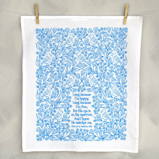 Eye on the Sparrow Gospel Song Tea Towel