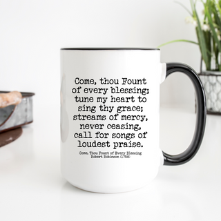 Tune My Heart To Sing Thy Grace Hymn - 15 oz. Christian Mug