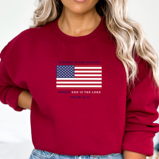 Blessed Is The Nation Whose God is the Lord Unisex Crewneck Sweatshirt