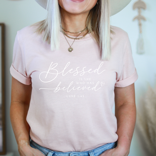 Blessed Is She Who Has Believed Graphic T-Shirt