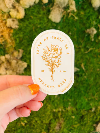 Mustard Seed Faith Waterproof Vinyl Sticker