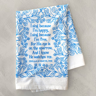 Eye on the Sparrow Gospel Song Tea Towel