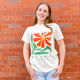 He Restores My Soul Psalm 23 Floral Women's T-Shirt