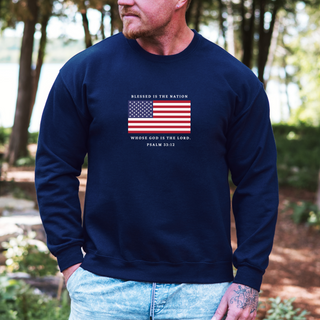 Blessed Is The Nation Whose God is the Lord Unisex Crewneck Sweatshirt