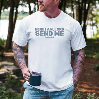 Here I Am Lord Send Me Christian Graphic T-Shirt