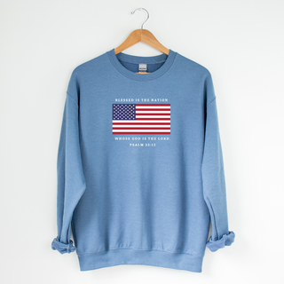 Blessed Is The Nation Whose God is the Lord Unisex Crewneck Sweatshirt