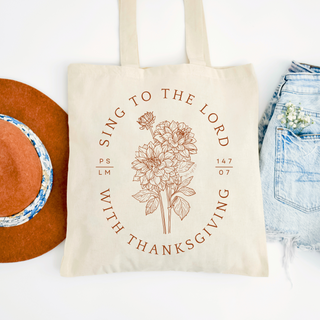 *LAST ONE!* November Tote Of The Month -  Sing To The Lord With Thanksgiving