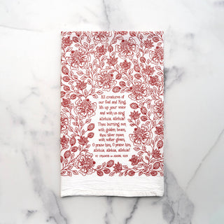 All Creatures Hymn Tea Towel — 24"x20"