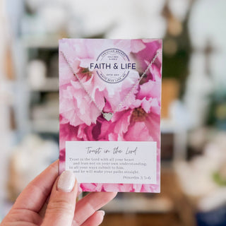 "Trust In The Lord With All Your Heart" Dainty Inspirational Bible Verse Necklace