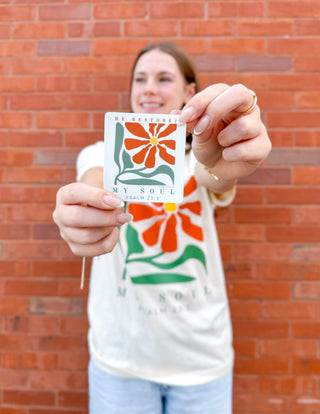 He Restores My Soul Psalm 23 Floral Women's T-Shirt