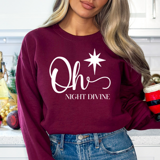 Oh Night Divine Christmas Crewneck Sweatshirt